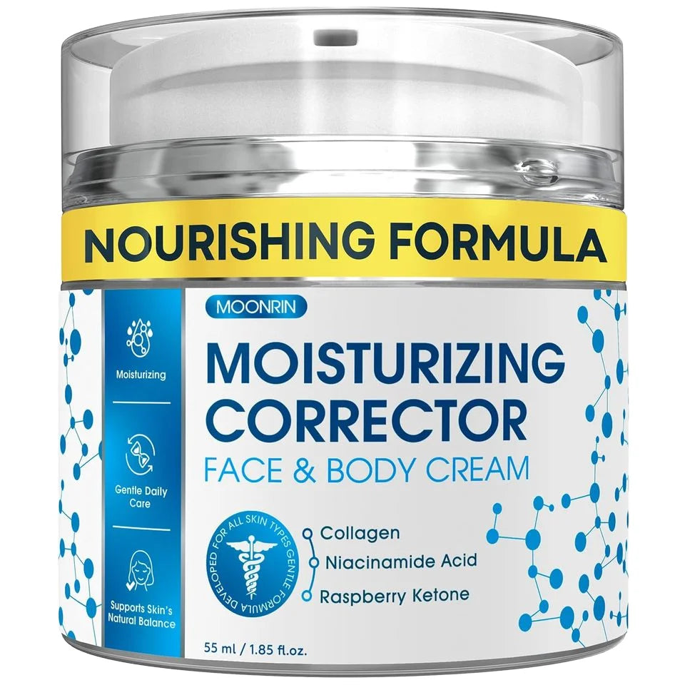 Moisturizing brightening cream, plant-based, for treating dark spots with collagen, niacinamide, and kojic acid