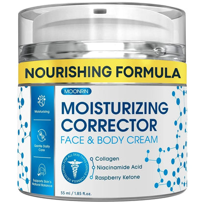Moisturizing brightening cream, plant-based, for treating dark spots with collagen, niacinamide, and kojic acid