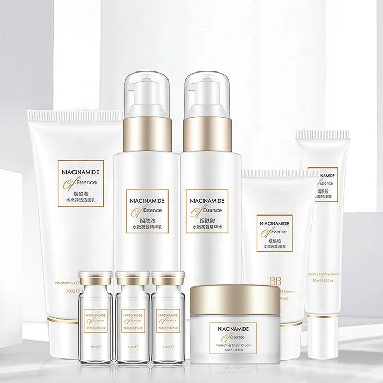 Skincare set for brightening and whitening the skin with niacinamide and refreshing the face