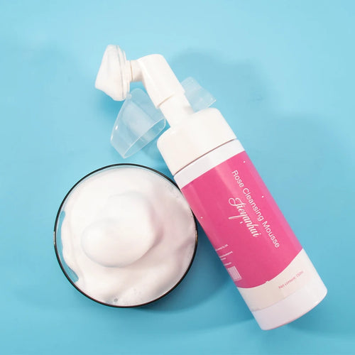 Rose face wash for cleansing the skin, private label OEM brand, facial cleansing foam