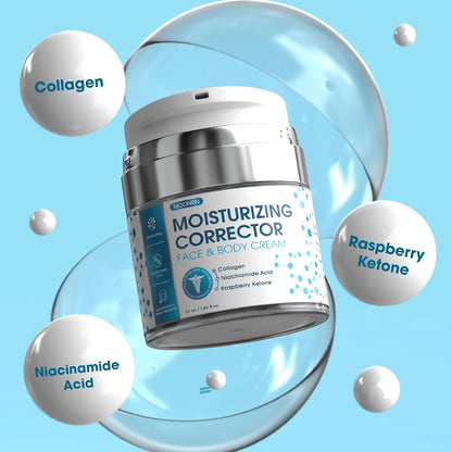 Moisturizing brightening cream, plant-based, for treating dark spots with collagen, niacinamide, and kojic acid